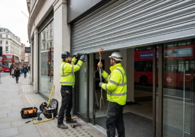 Commercial roller shutters installed for retail shops warehouses and business properties