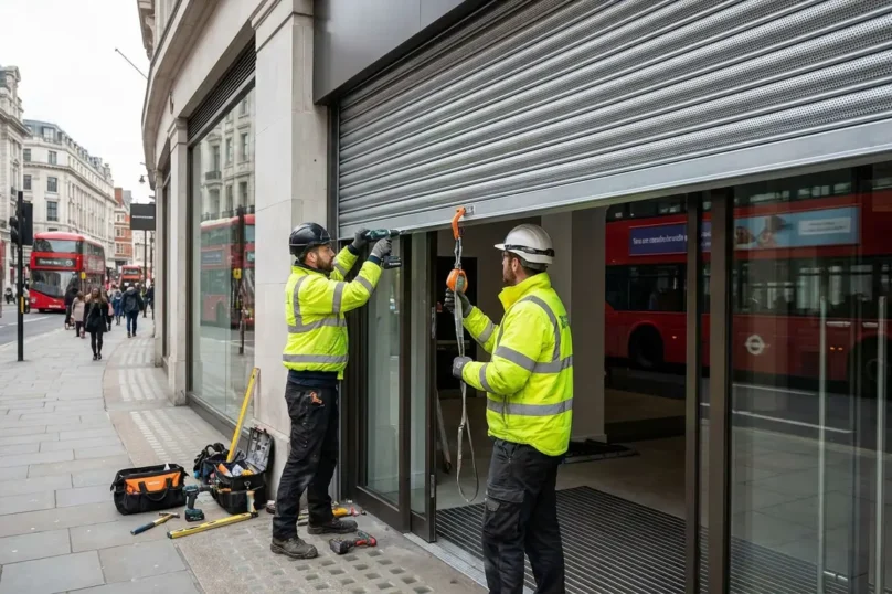 Commercial roller shutters installed for retail shops warehouses and business properties