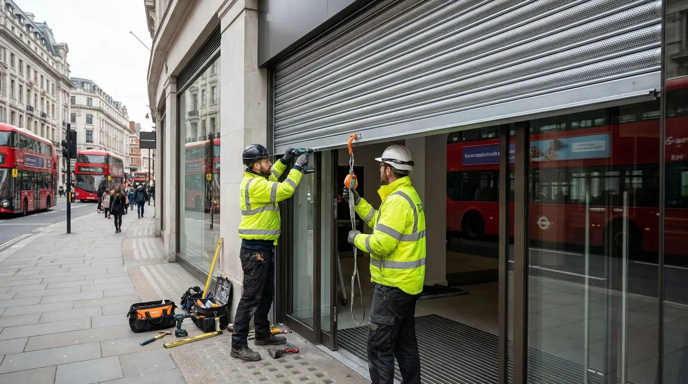Commercial roller shutters installed for retail shops warehouses and business properties