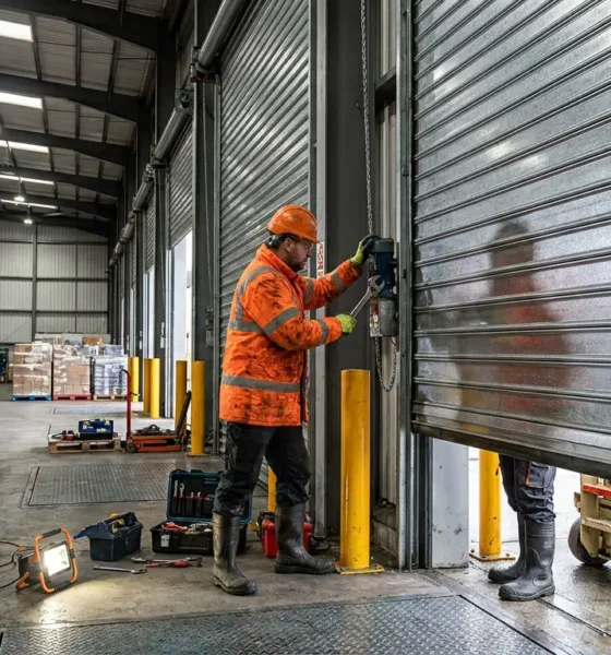 Industrial roller shutter door repairs for warehouses and factories in London