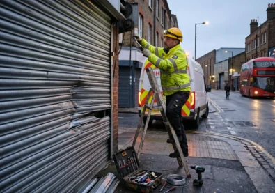 24 hour emergency shutter repair service for damaged commercial shutter in London